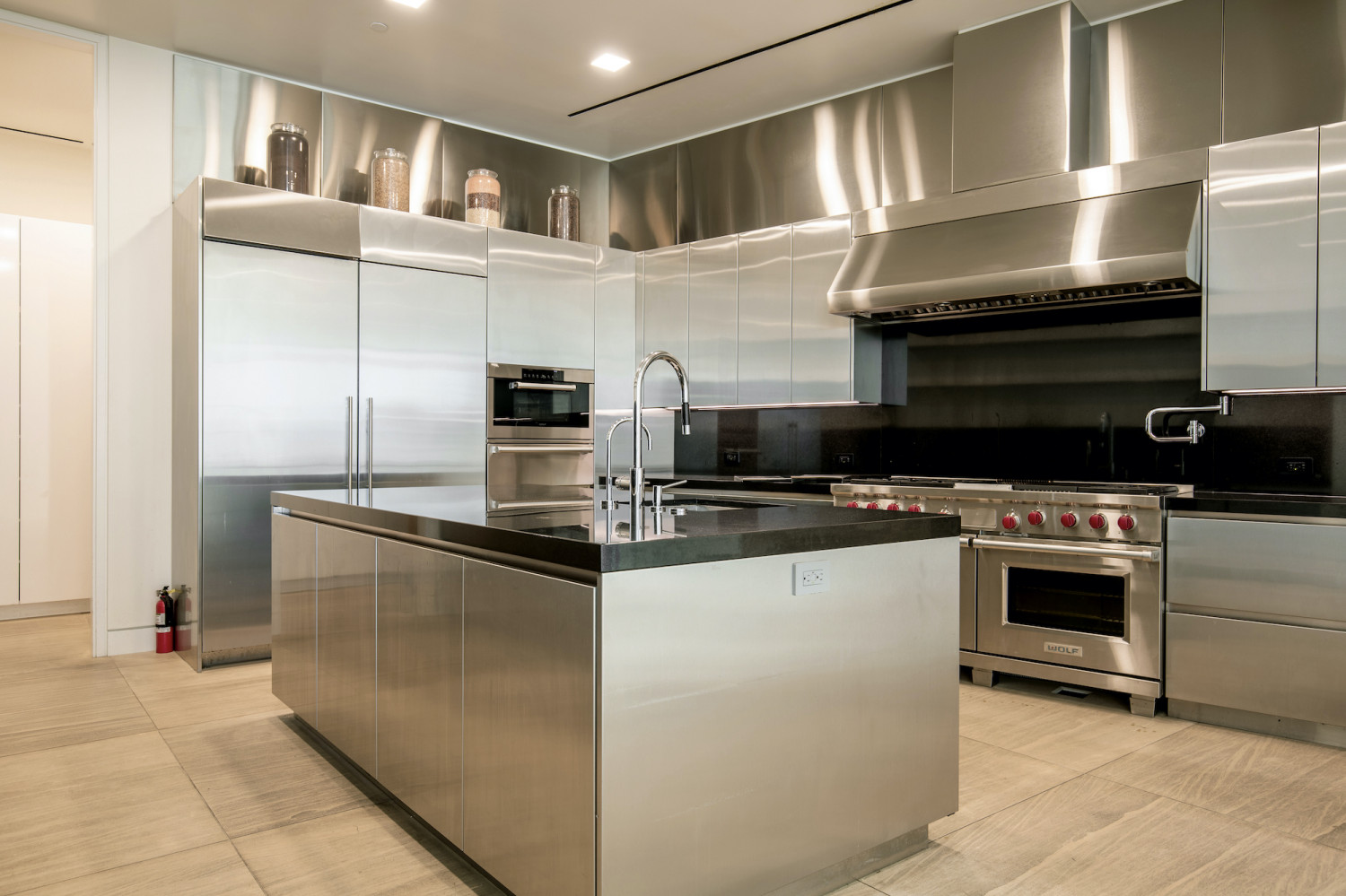 Professional stainless-steel catering kitchen designed to support luxury private events and corporate entertainin