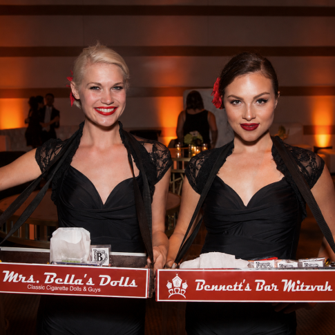 Elegant event entertainers providing premium guest experiences during a luxury private event at a Southern California estate.