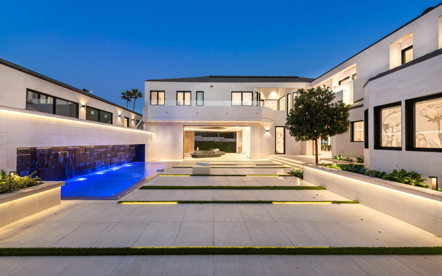 Luxury outdoor entertaining terrace overlooking the Malibu coastline.
