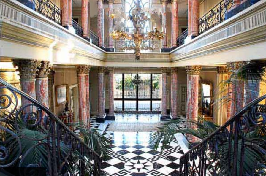 Grand Two-Story Foyer with Dual Staircases at Luxury Beverly Hills Estate | D645-BH